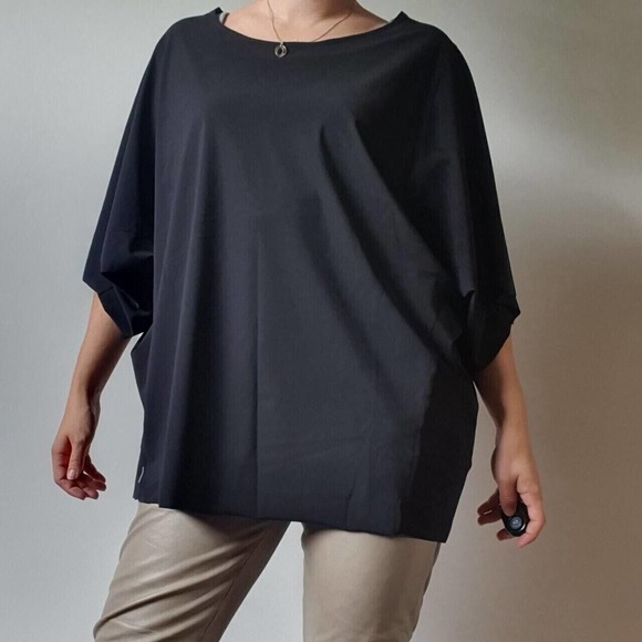 OSKA Oversized Top Blouse Black Short Sleeve Round Neck Lagenlook Relaxe… - Picture 7 of 7